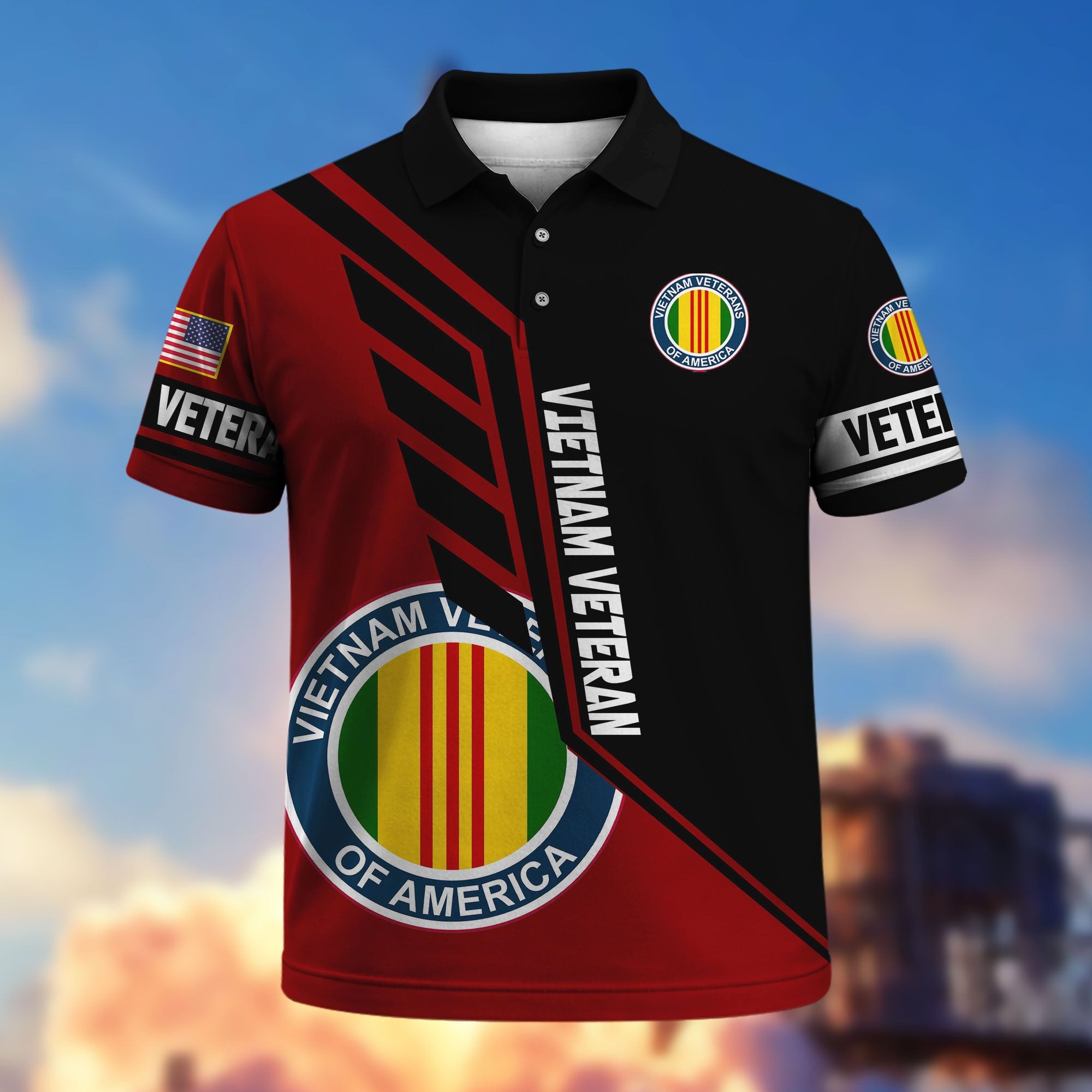 Premium US Veterans Polo Shirt, Gifts For US Veterans, Gifts On Father's Day, Veterans Day.
