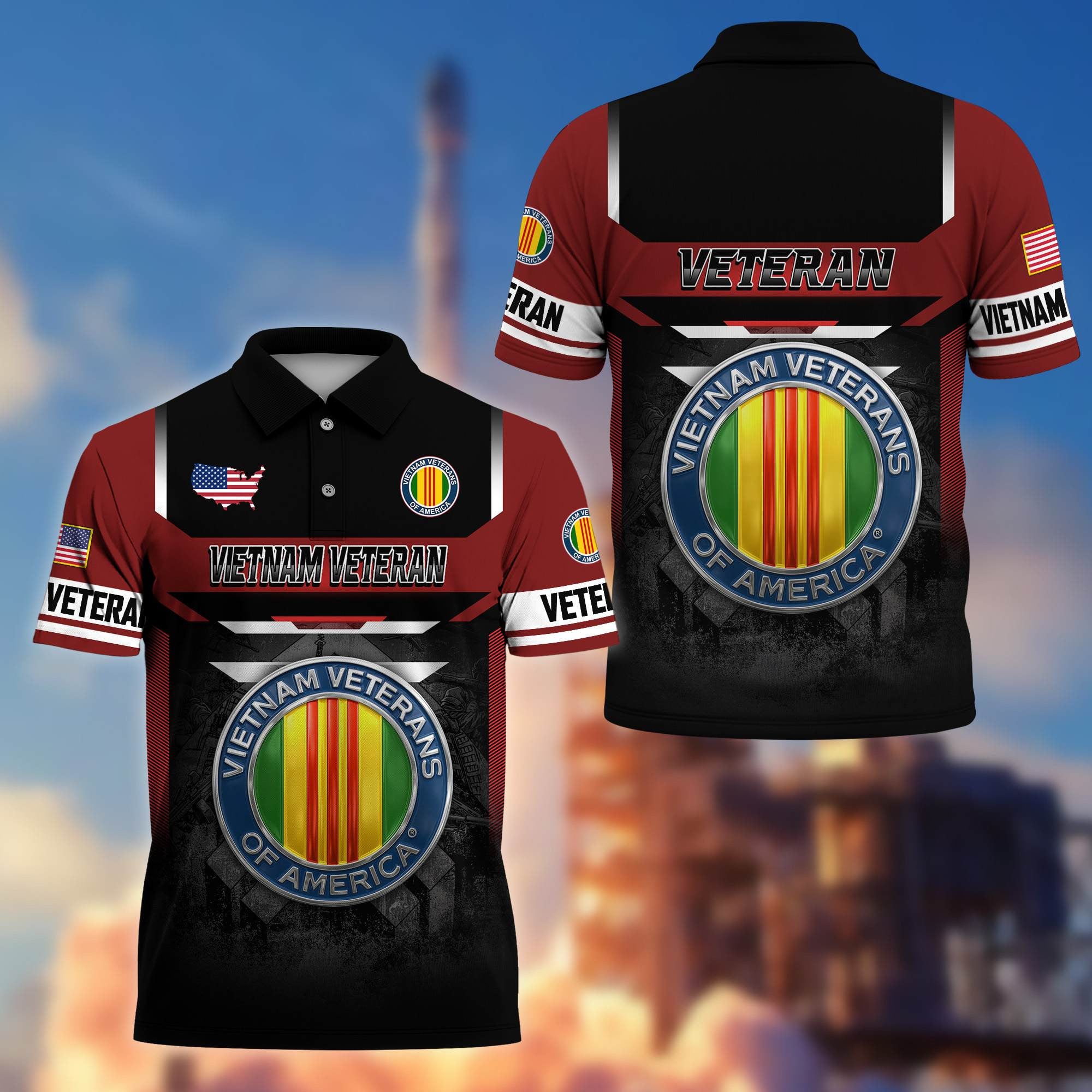 Premium US Veterans Polo Shirt, Gifts For US Veterans, Gifts On Father's Day, Veterans Day.