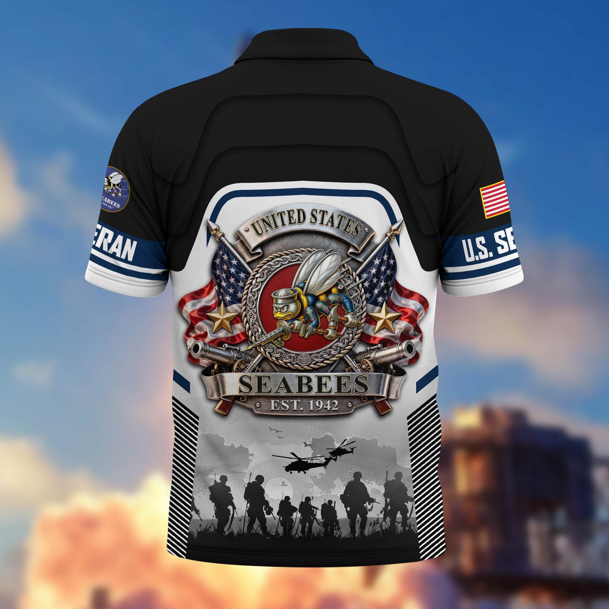 Premium US Veterans Polo Shirt, Gifts For US Veterans, Gifts On Father's Day, Veterans Day.
