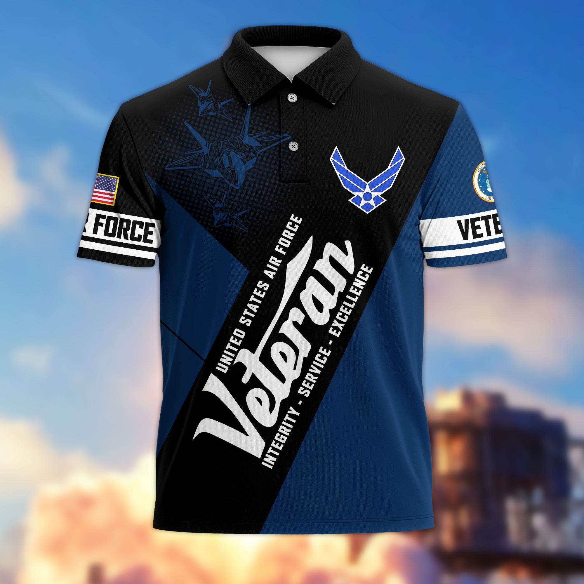 Premium US Veterans Polo Shirt, Gifts For US Veterans, Gifts On Father's Day, Veterans Day.