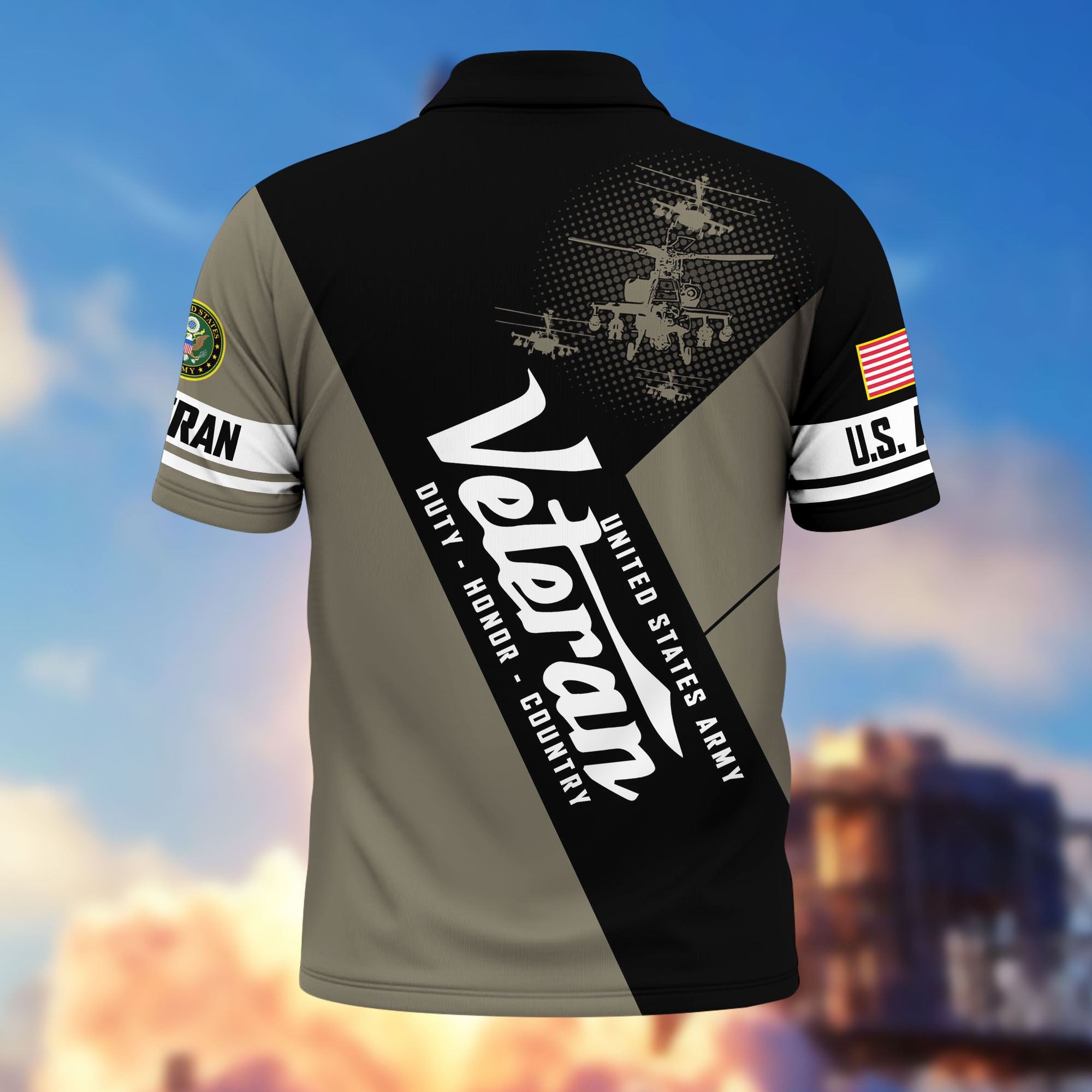 Premium US Veterans Polo Shirt, Gifts For US Veterans, Gifts On Father's Day, Veterans Day.