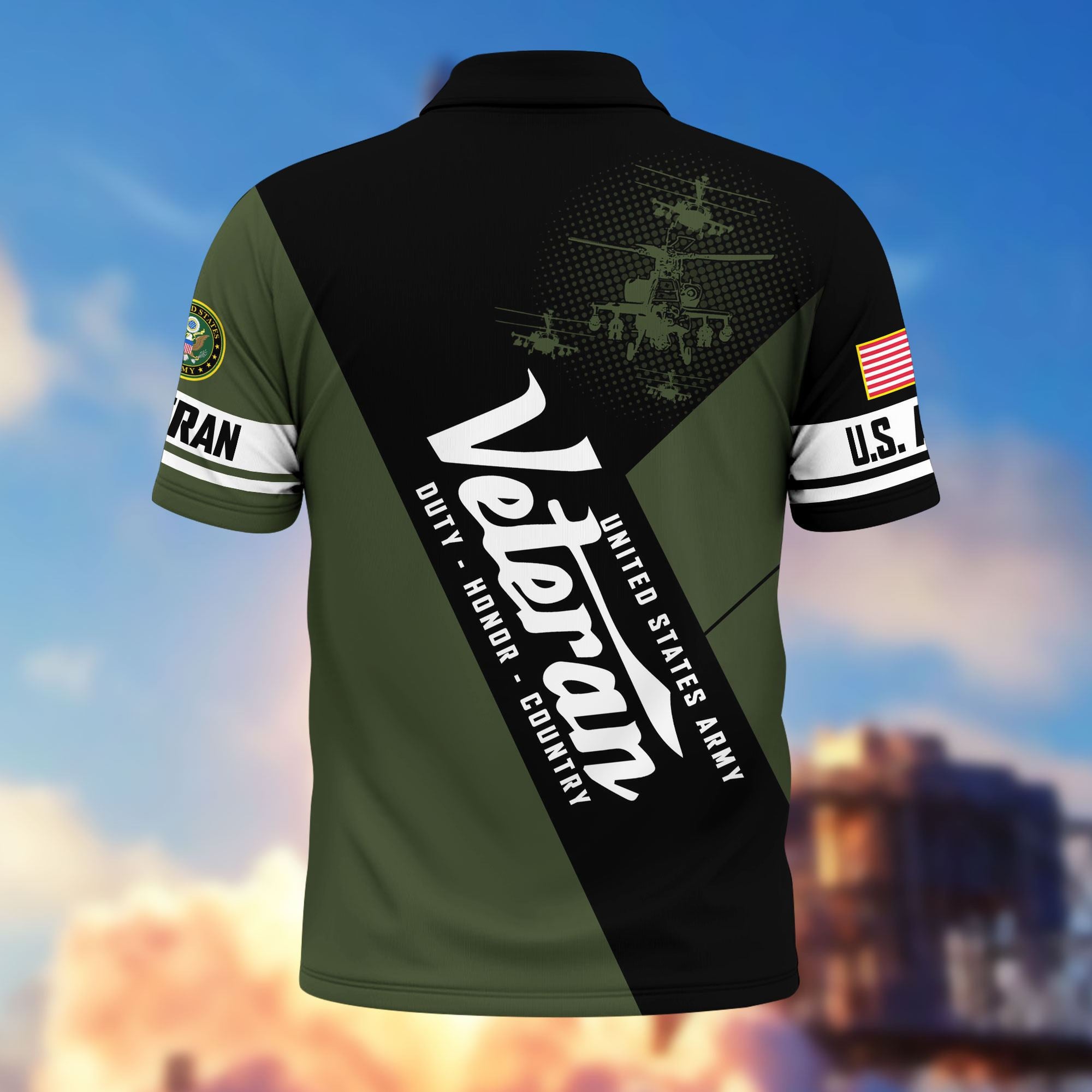 Premium US Veterans Polo Shirt, Gifts For US Veterans, Gifts On Father's Day, Veterans Day.