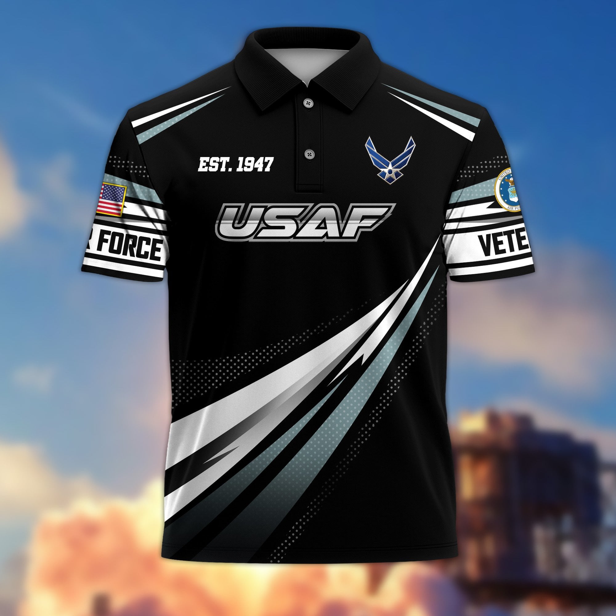 Premium US Veterans Polo Shirt, Gifts For US Veterans, Gifts On Father's Day, Veterans Day.