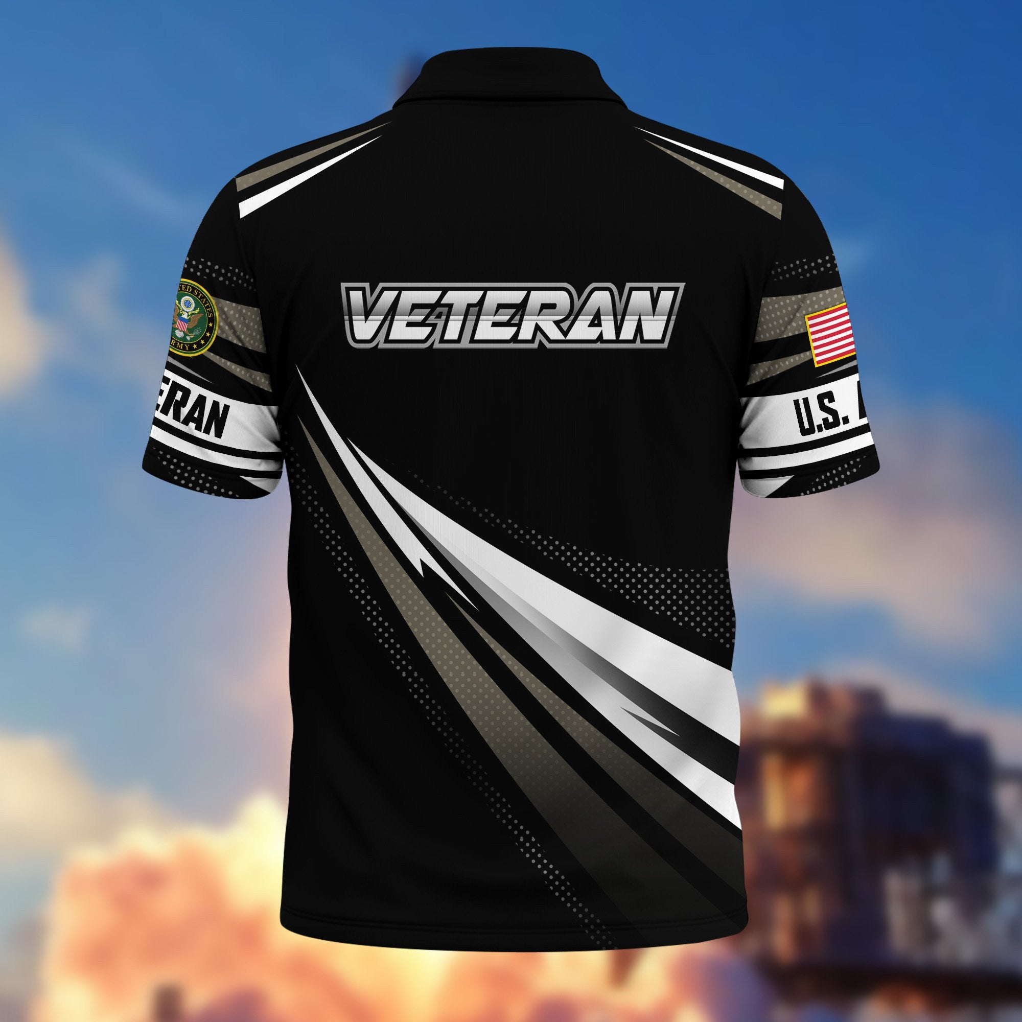 Premium US Veterans Polo Shirt, Gifts For US Veterans, Gifts On Father's Day, Veterans Day.