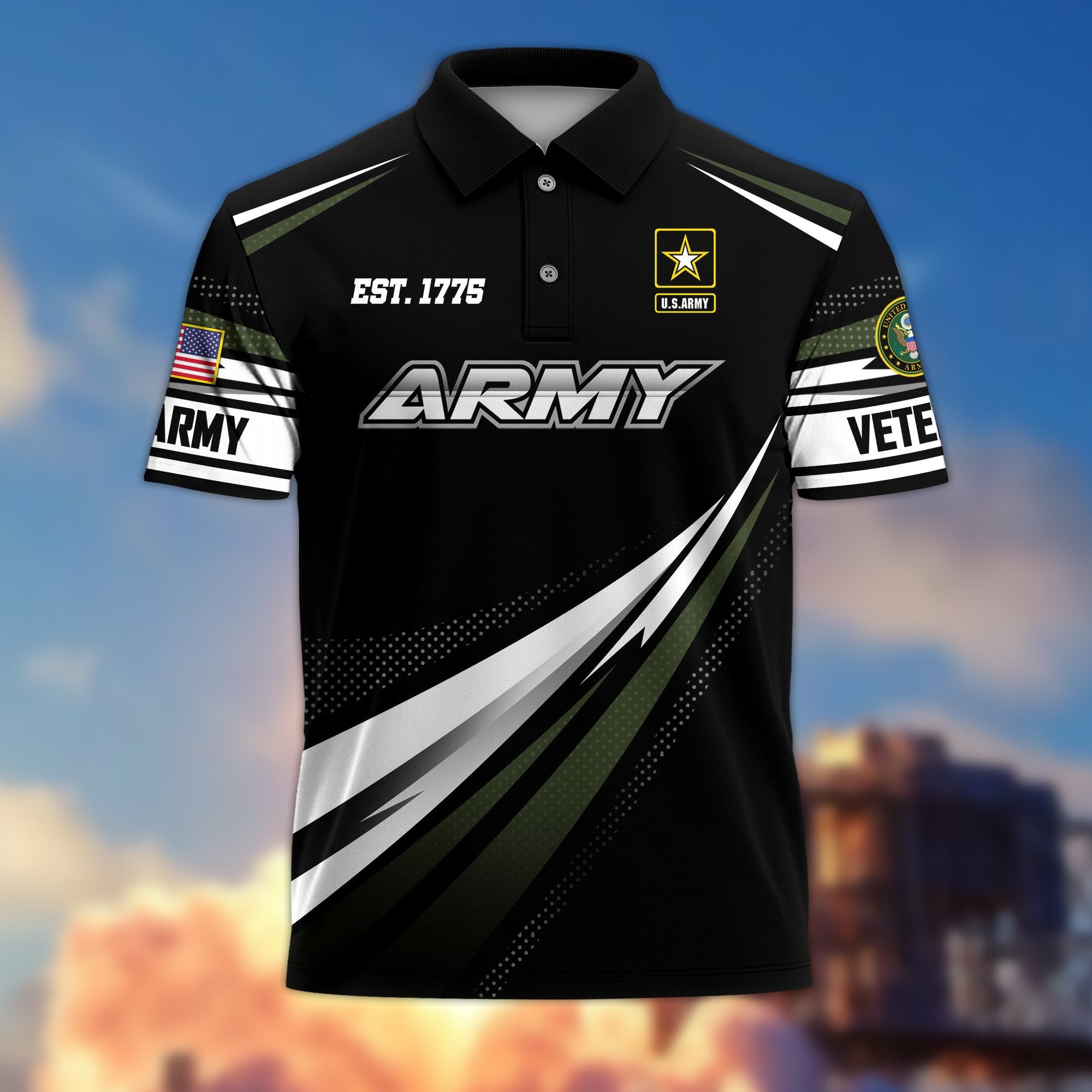 Premium US Veterans Polo Shirt, Gifts For US Veterans, Gifts On Father's Day, Veterans Day.