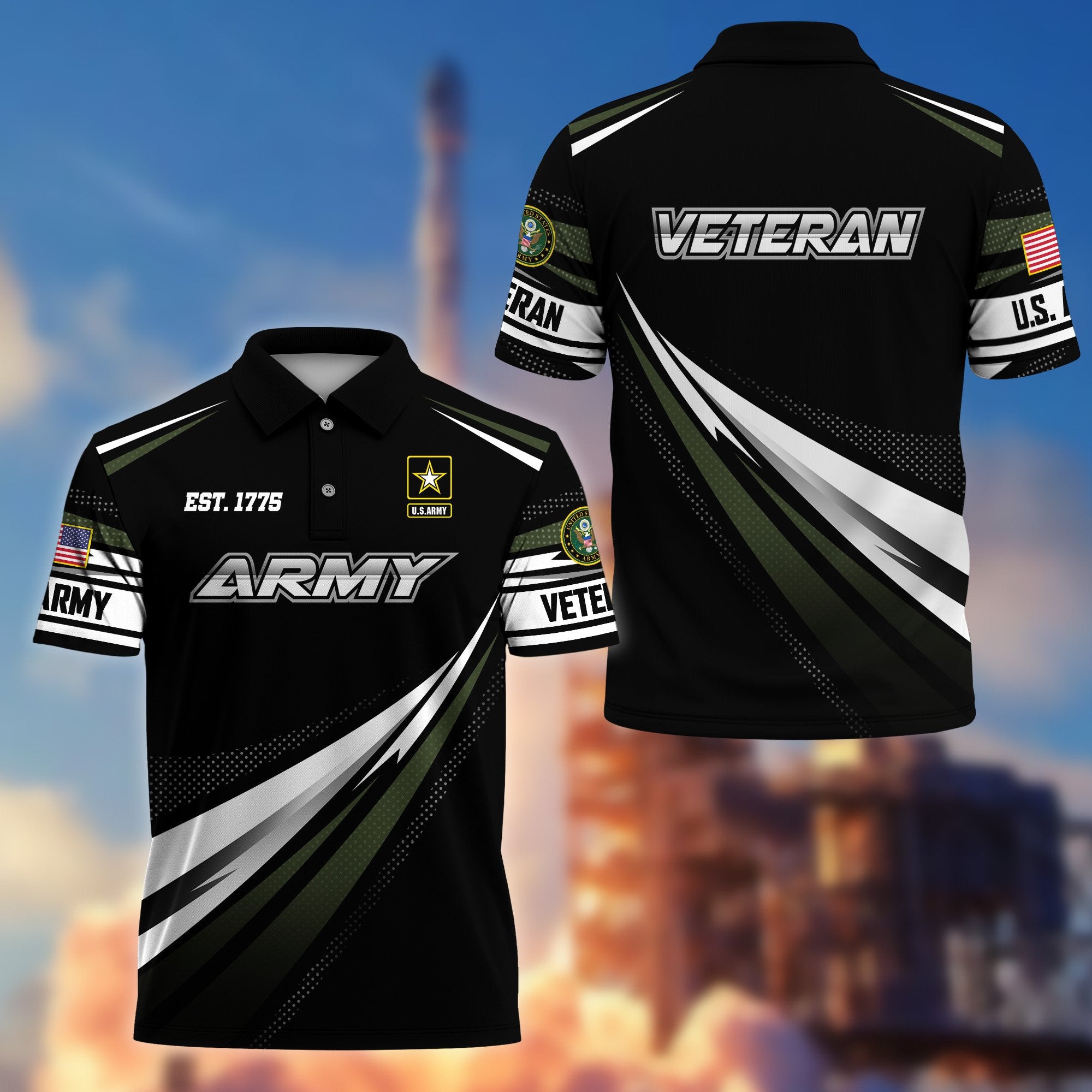 Premium US Veterans Polo Shirt, Gifts For US Veterans, Gifts On Father's Day, Veterans Day.