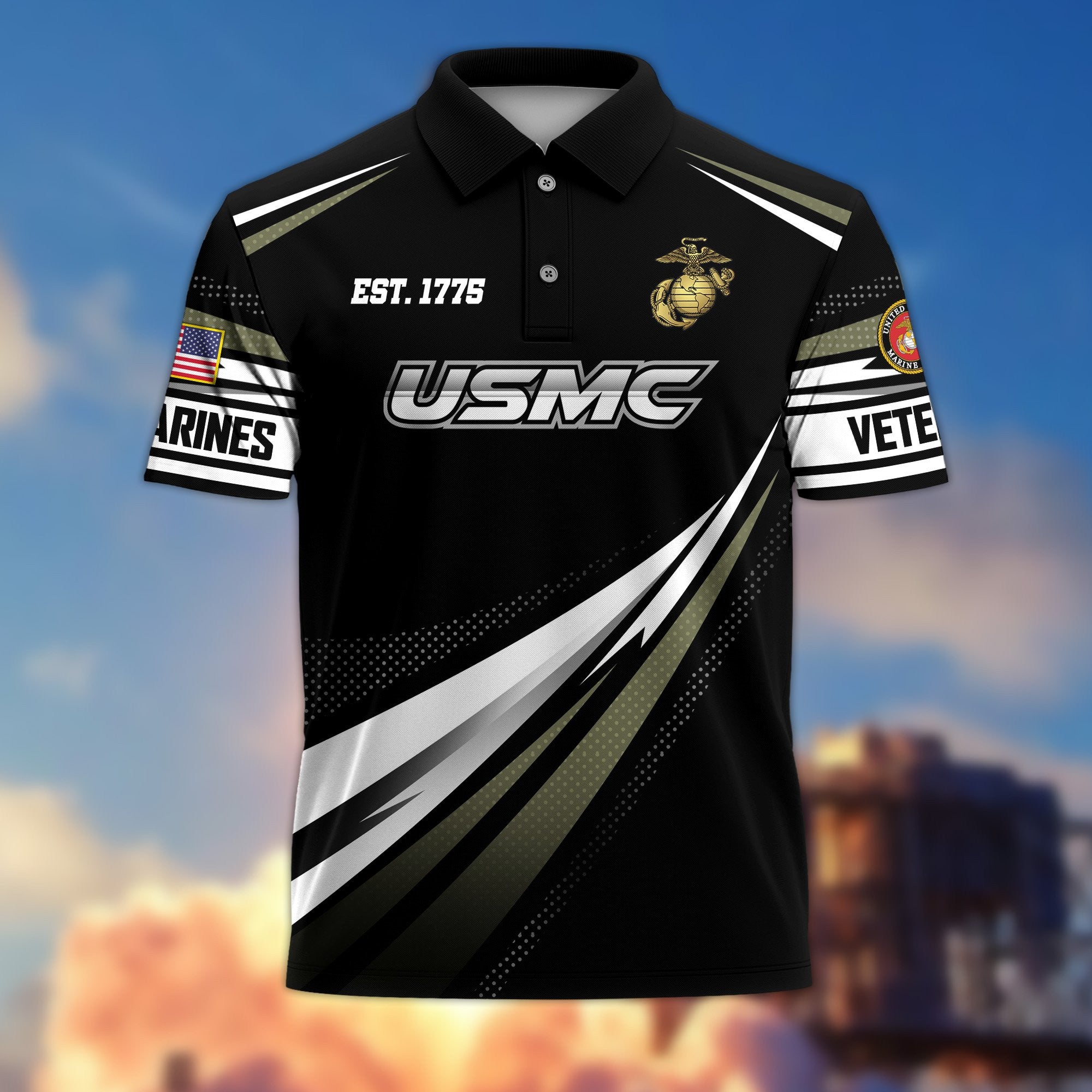 Premium US Veterans Polo Shirt, Gifts For US Veterans, Gifts On Father's Day, Veterans Day.