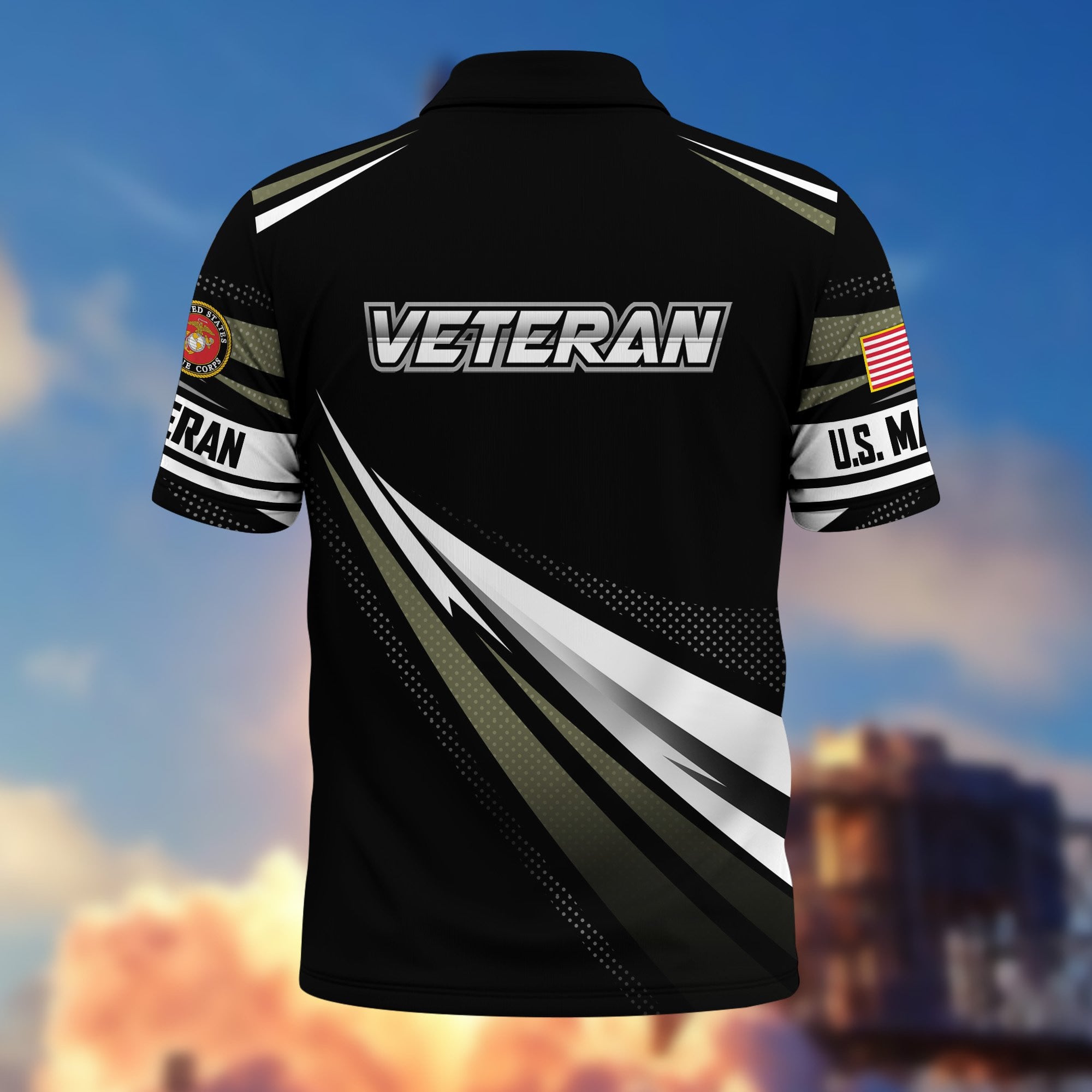 Premium US Veterans Polo Shirt, Gifts For US Veterans, Gifts On Father's Day, Veterans Day.