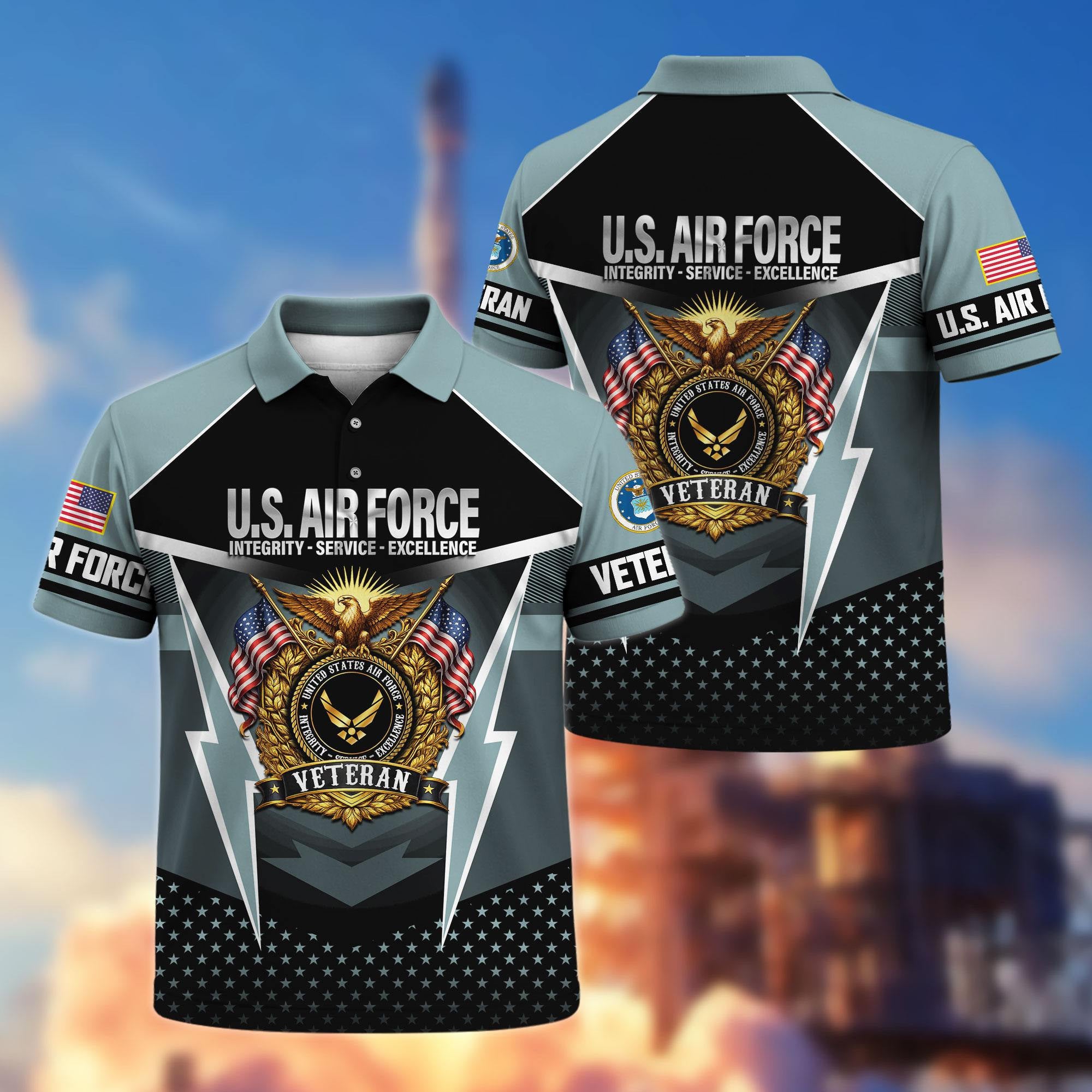 Premium US Veterans Polo Shirt, Gifts For US Veterans, Gifts On Father's Day, Veterans Day.