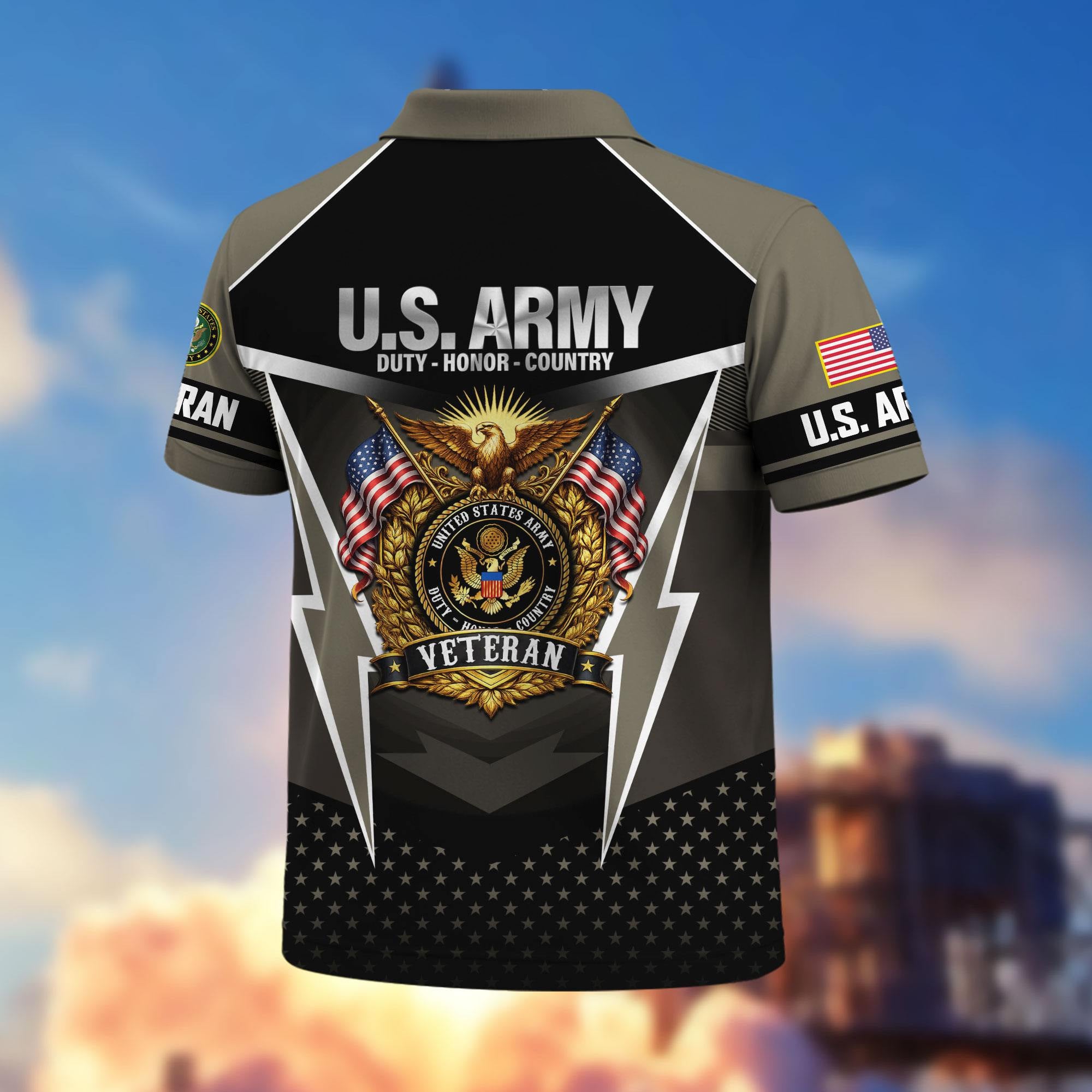 Premium US Veterans Polo Shirt, Gifts For US Veterans, Gifts On Father's Day, Veterans Day.