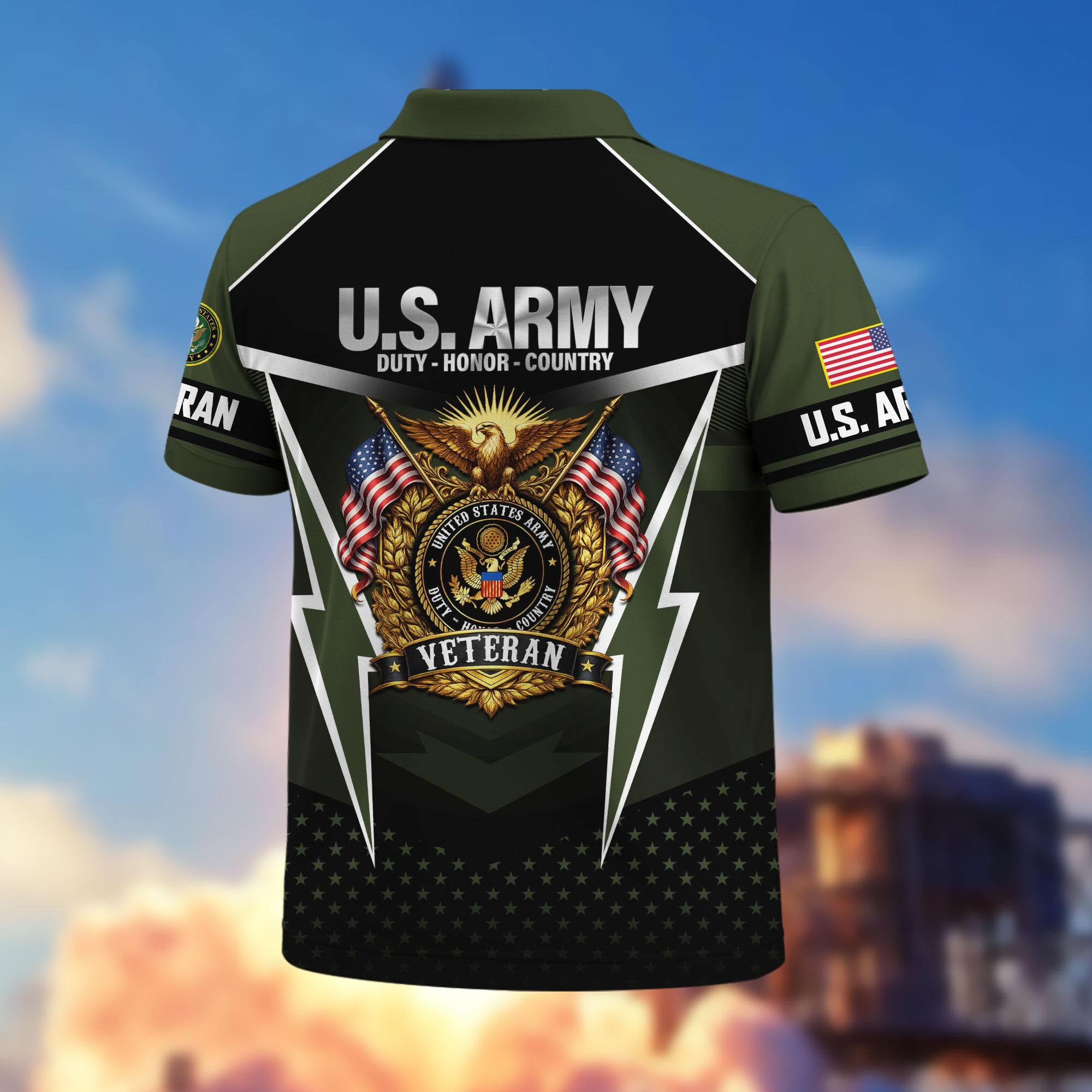 Premium US Veterans Polo Shirt, Gifts For US Veterans, Gifts On Father's Day, Veterans Day.