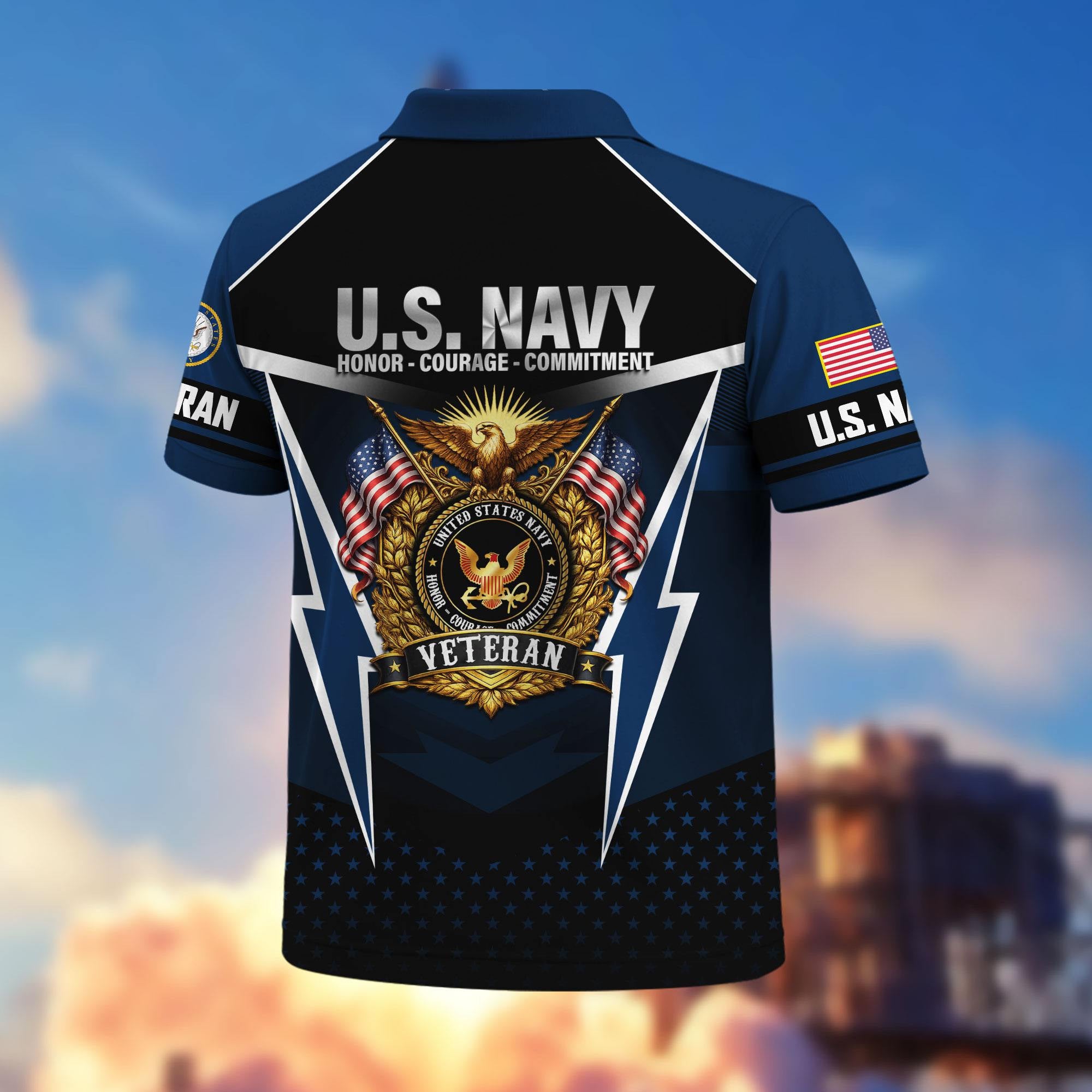 Premium US Veterans Polo Shirt, Gifts For US Veterans, Gifts On Father's Day, Veterans Day.
