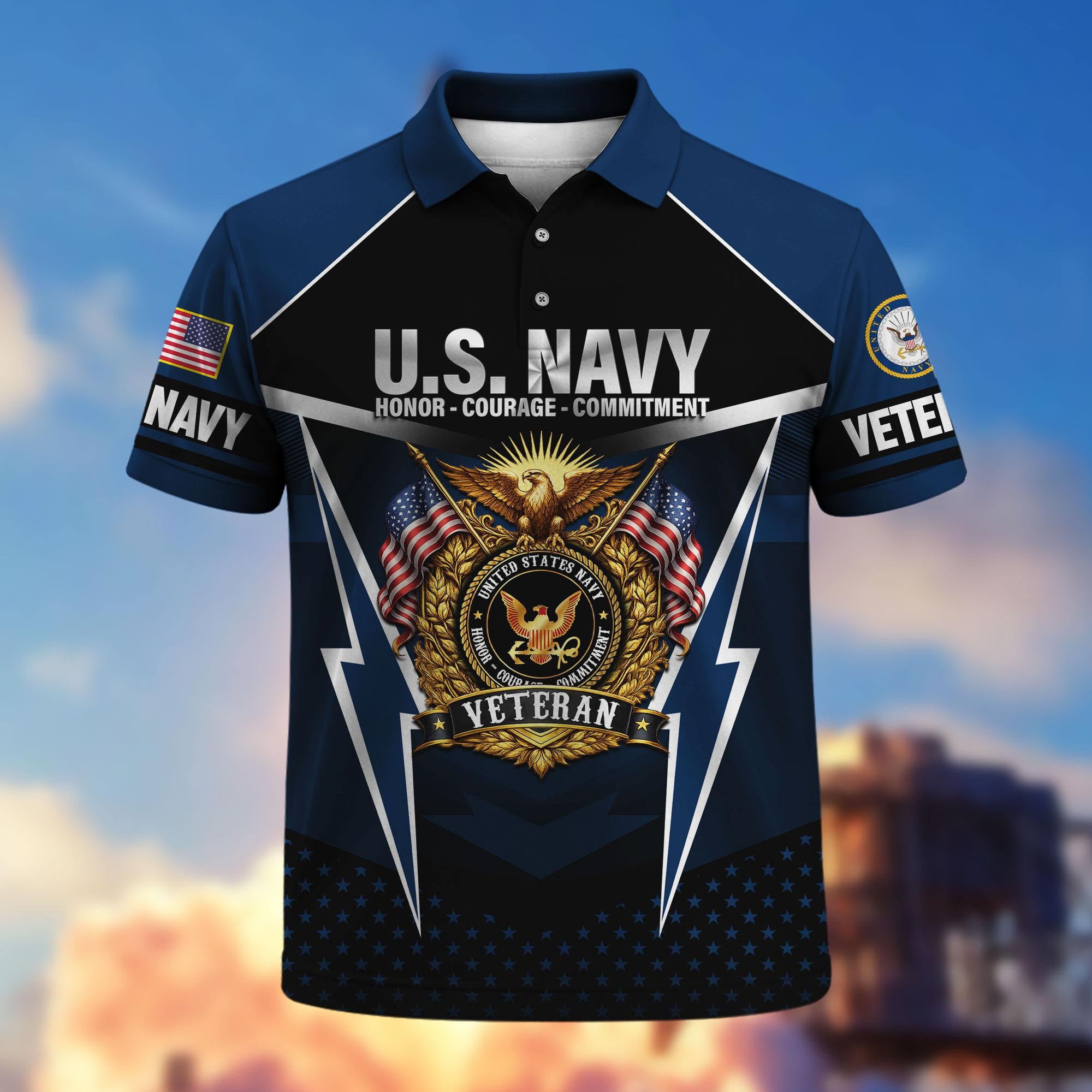 Premium US Veterans Polo Shirt, Gifts For US Veterans, Gifts On Father's Day, Veterans Day.