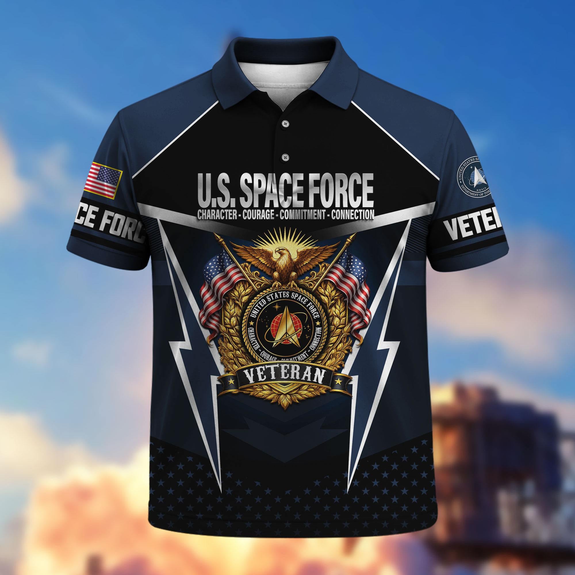 Premium US Veterans Polo Shirt, Gifts For US Veterans, Gifts On Father's Day, Veterans Day.