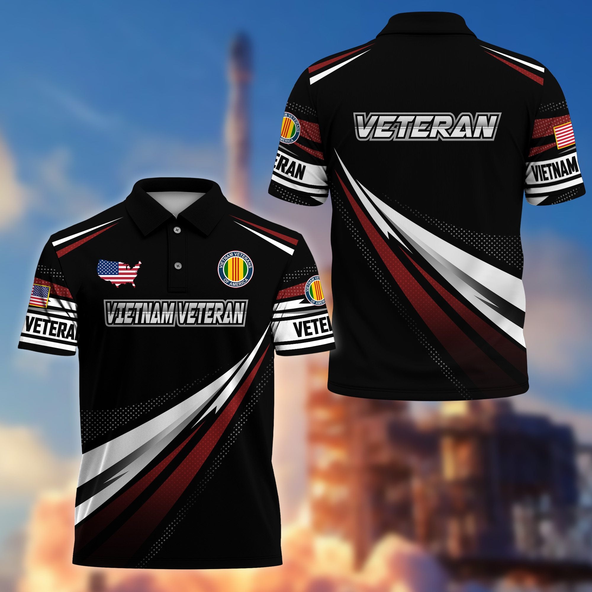 Premium US Veterans Polo Shirt, Gifts For US Veterans, Gifts On Father's Day, Veterans Day.