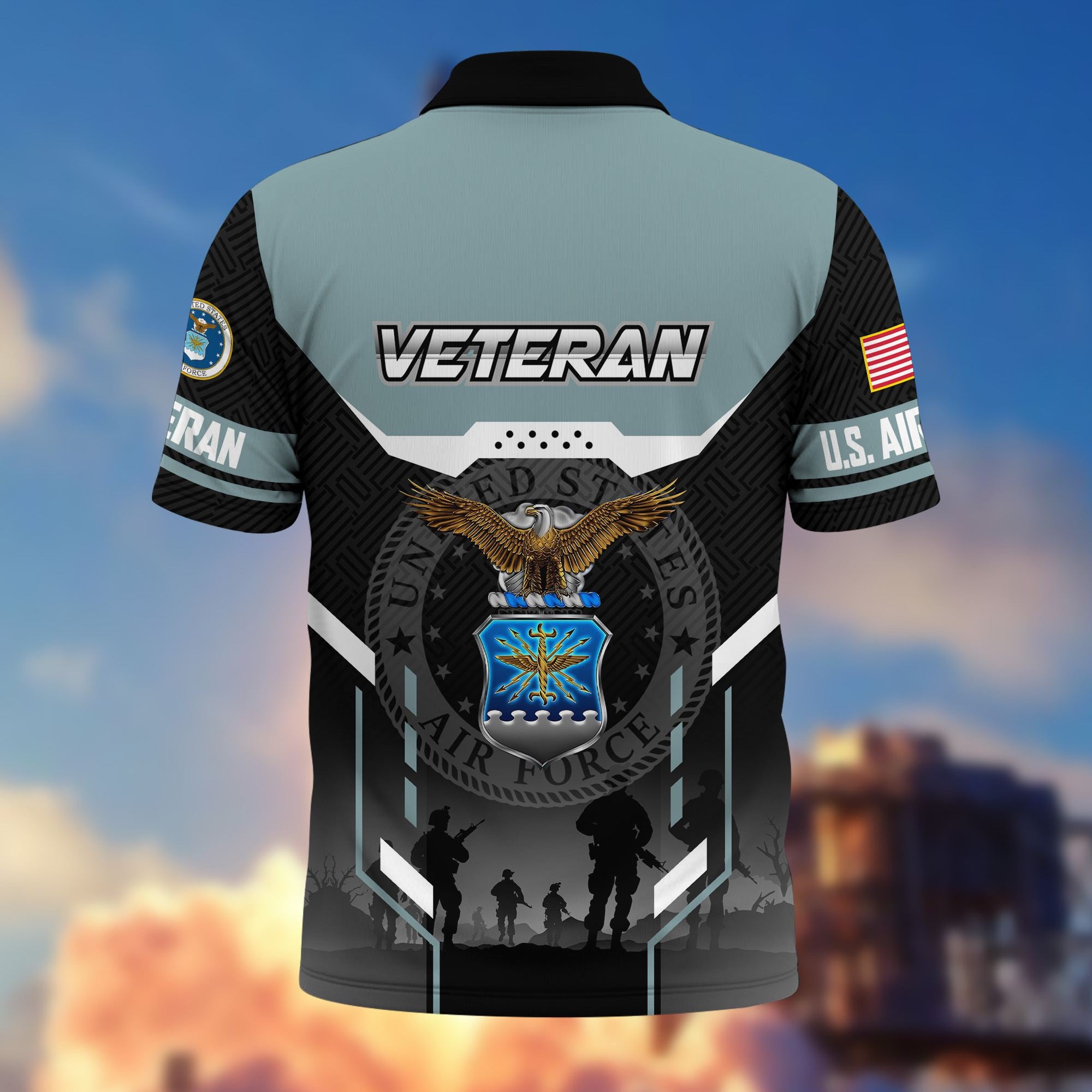 Premium US Veterans Polo Shirt, Gifts For US Veterans, Gifts On Father's Day, Veterans Day.