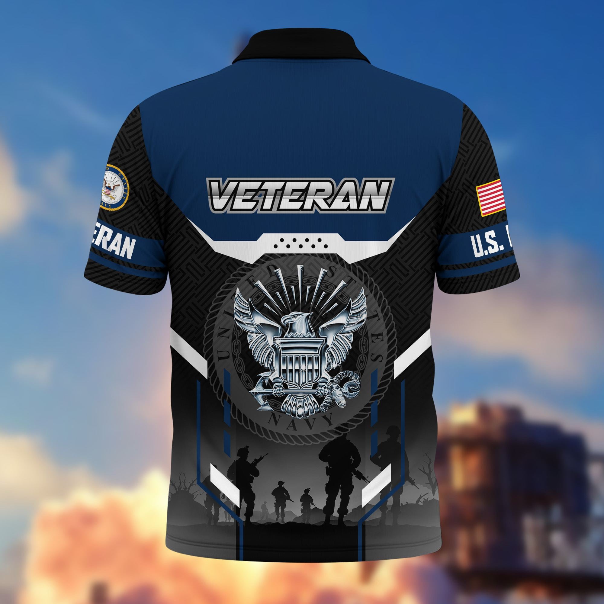 Premium US Veterans Polo Shirt, Gifts For US Veterans, Gifts On Father's Day, Veterans Day.