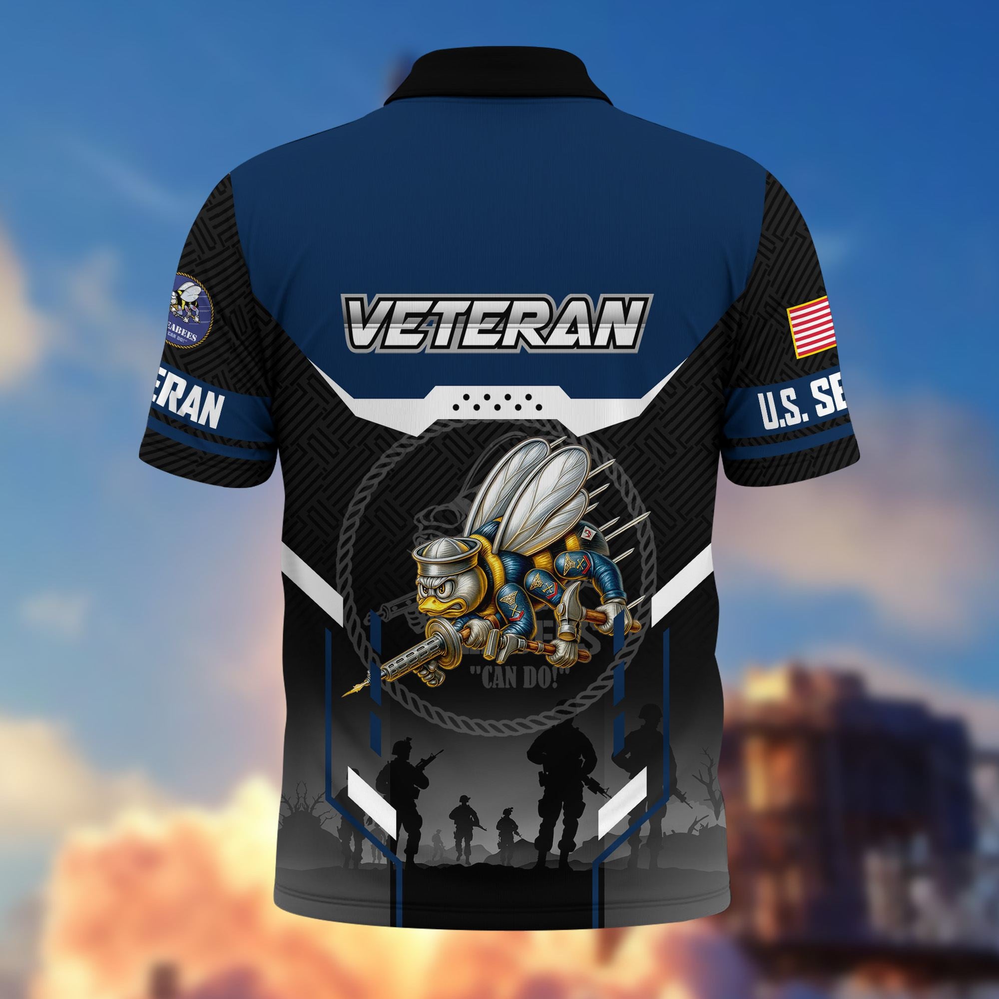 Premium US Veterans Polo Shirt, Gifts For US Veterans, Gifts On Father's Day, Veterans Day.