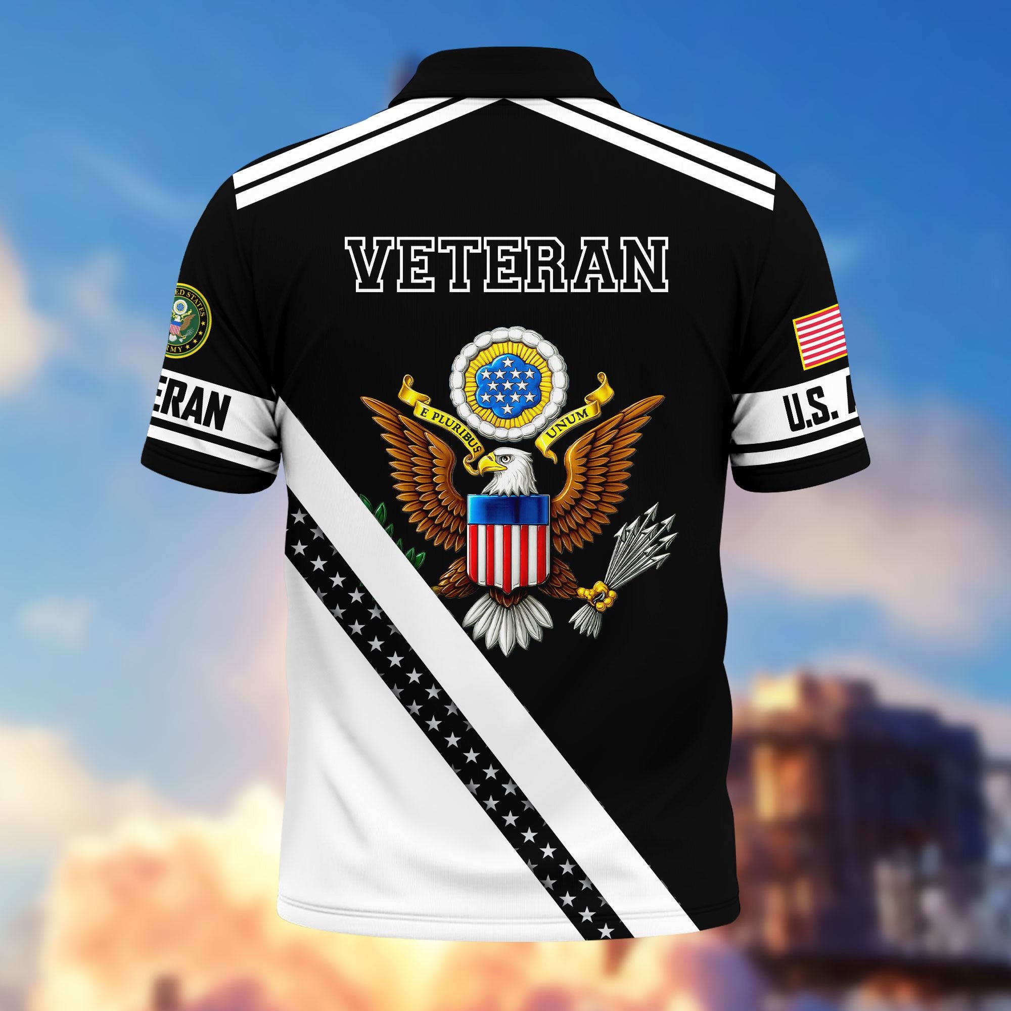 Premium US Veterans Polo Shirt, Gifts For US Veterans, Gifts On Father's Day, Veterans Day.