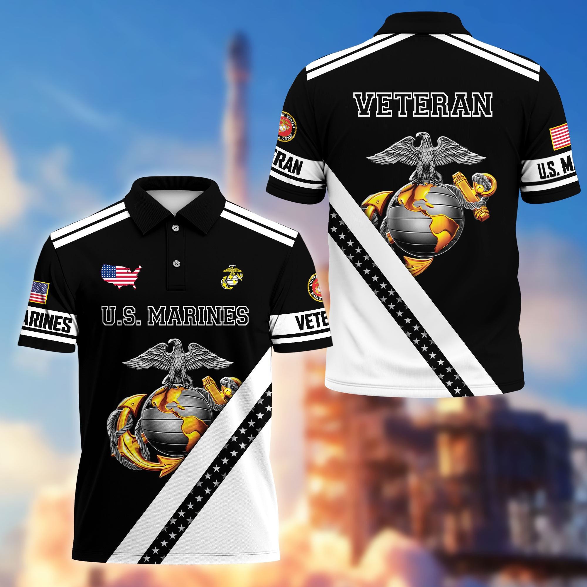 Premium US Veterans Polo Shirt, Gifts For US Veterans, Gifts On Father's Day, Veterans Day.