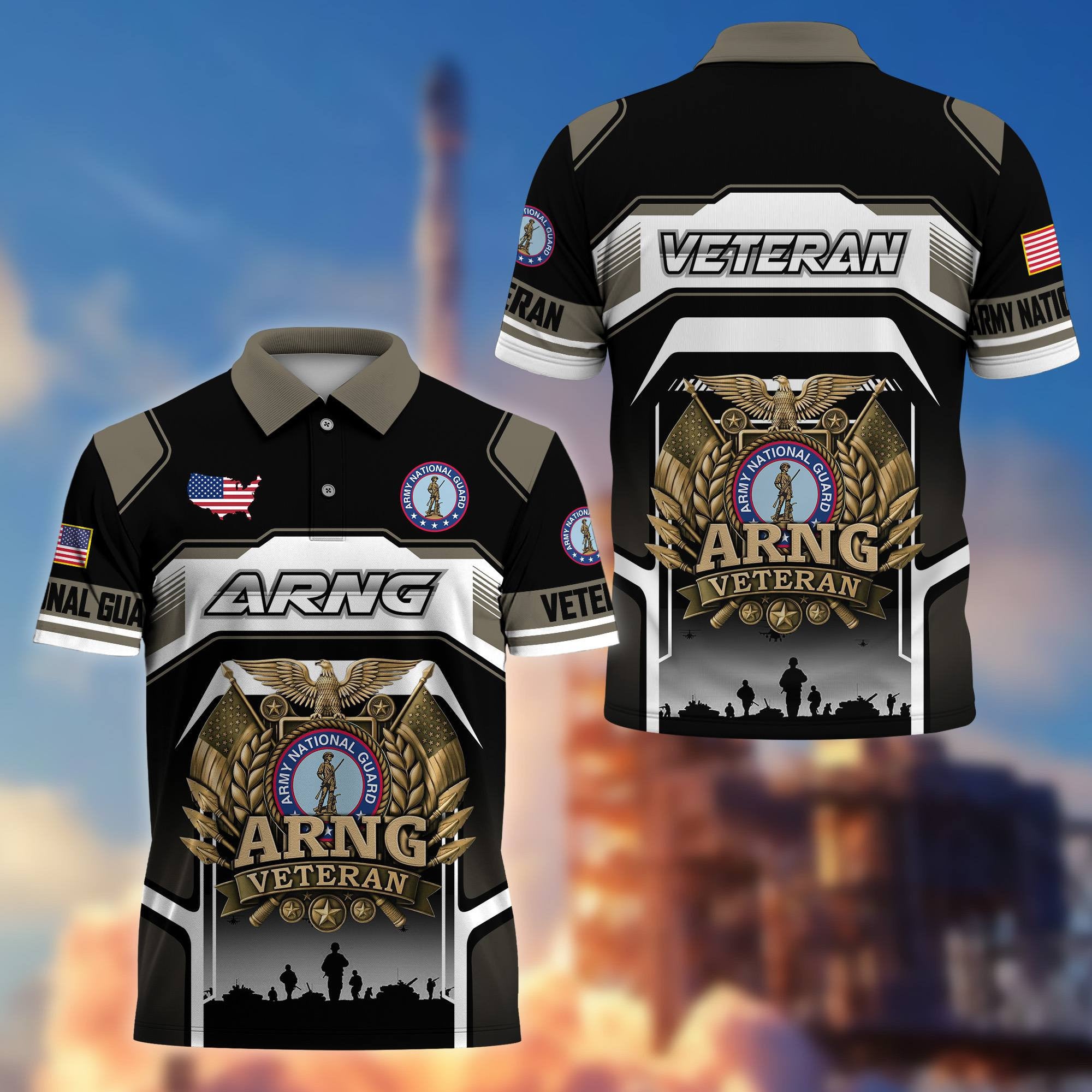 Premium US Veterans Polo Shirt, Gifts For US Veterans, Gifts On Father's Day, Veterans Day.