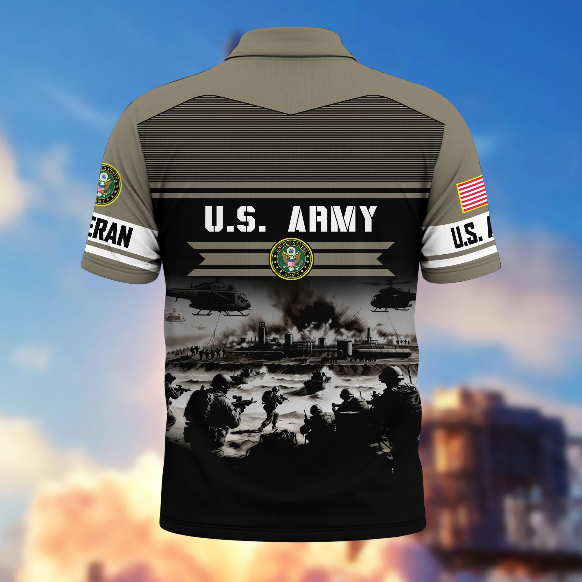 Premium US Veterans Polo Shirt, Gifts For US Veterans, Gifts On Father's Day, Veterans Day.