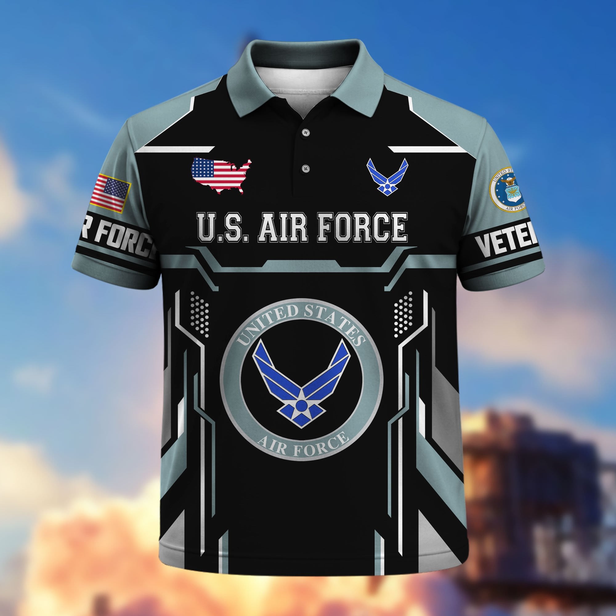 Premium US Veterans Polo Shirt, Gifts For US Veterans, Gifts On Father's Day, Veterans Day.