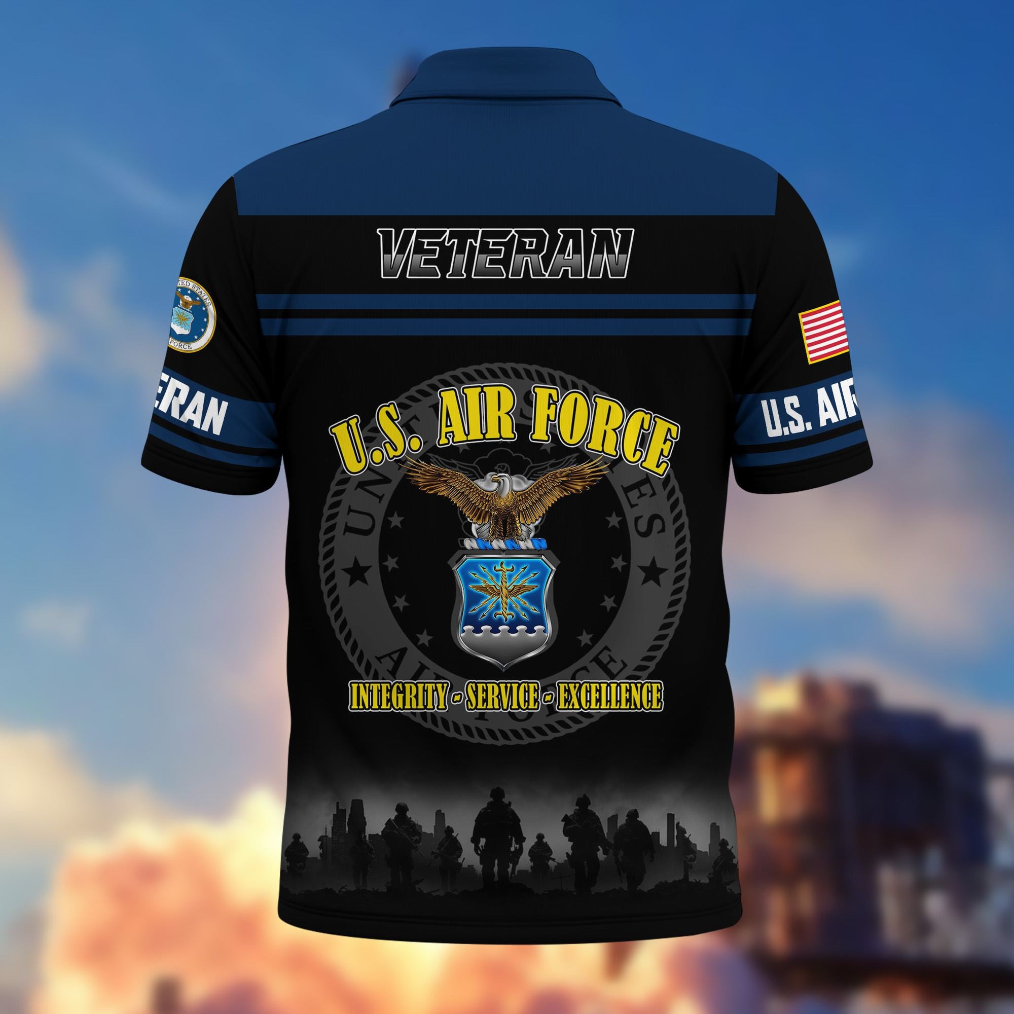 Premium US Veterans Polo Shirt, Gifts For US Veterans, Gifts On Father's Day, Veterans Day.