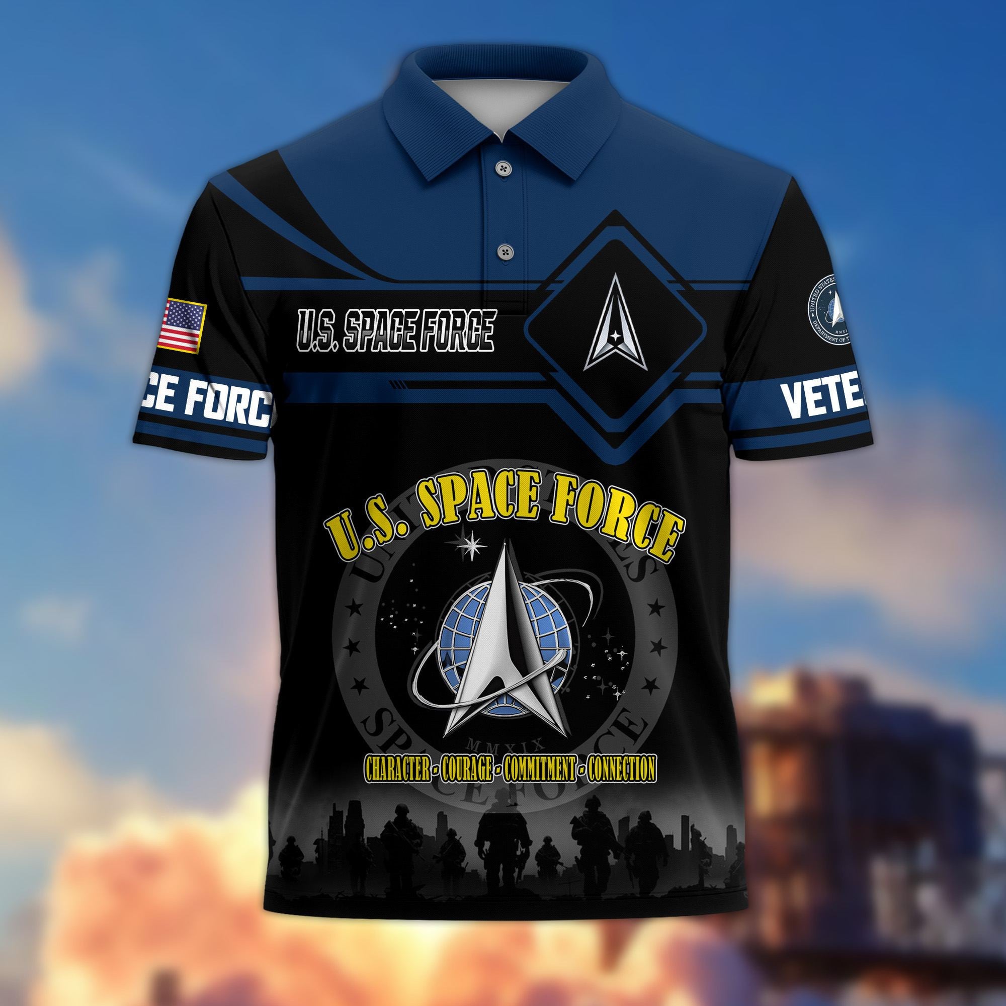 Premium US Veterans Polo Shirt, Gifts For US Veterans, Gifts On Father's Day, Veterans Day.