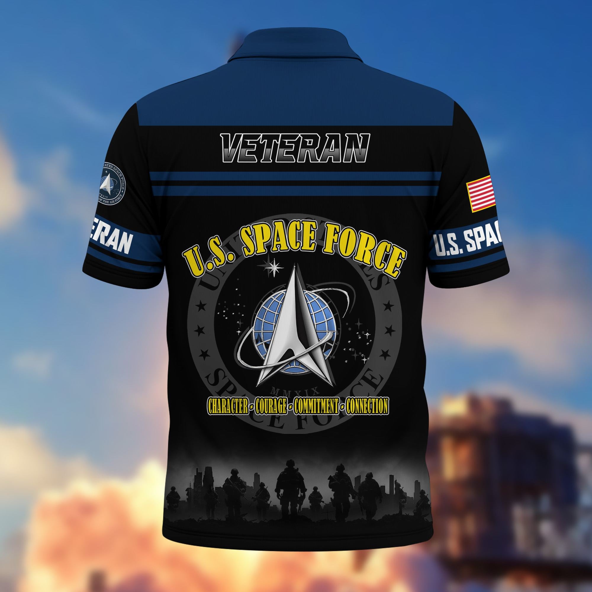 Premium US Veterans Polo Shirt, Gifts For US Veterans, Gifts On Father's Day, Veterans Day.
