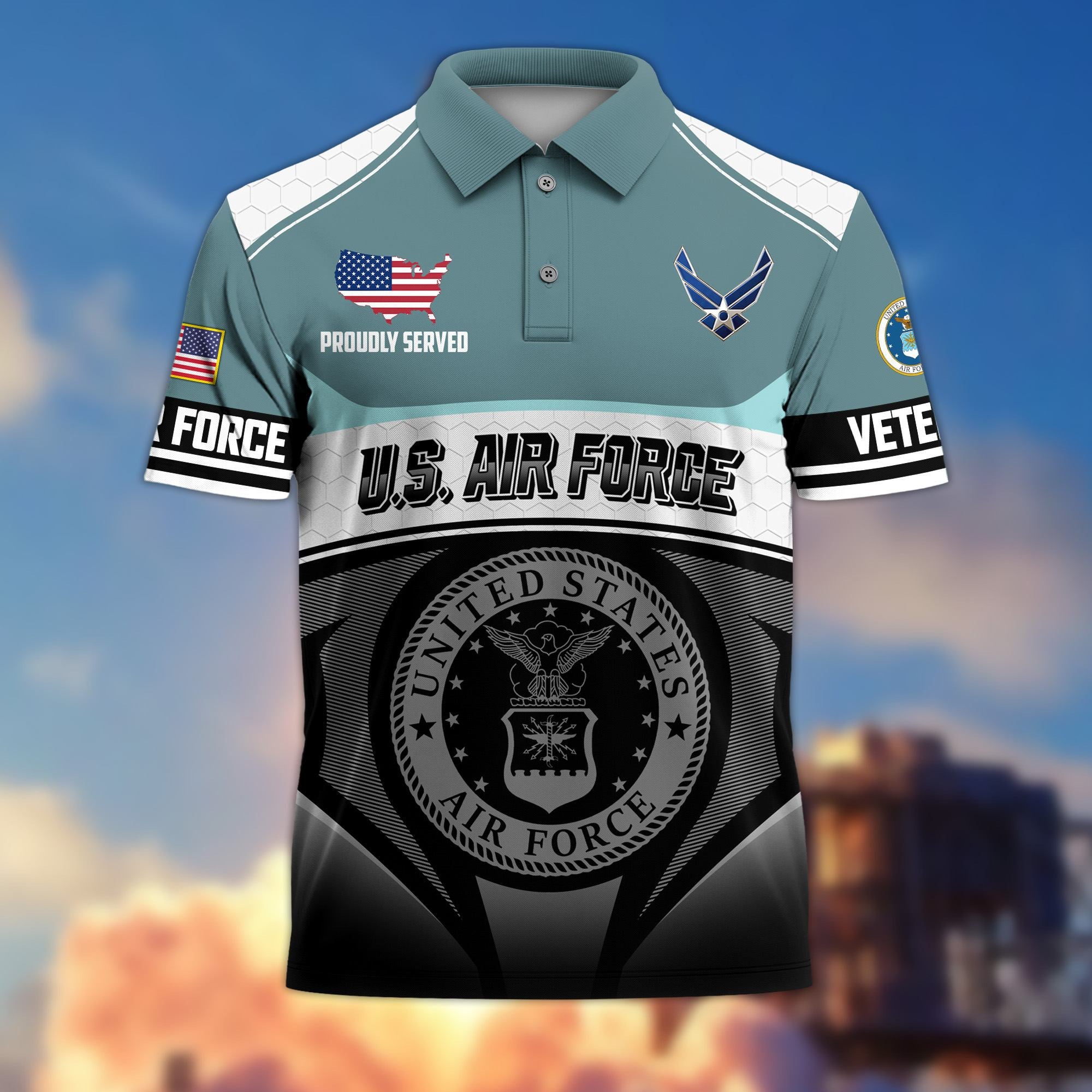 Premium US Veterans Polo Shirt, Gifts For US Veterans, Gifts On Father's Day, Veterans Day.