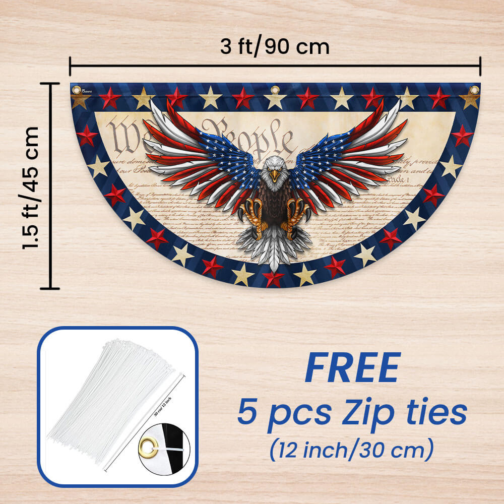 American Flag - We The People Patriotic Eagle Non-Pleated Fan Flag