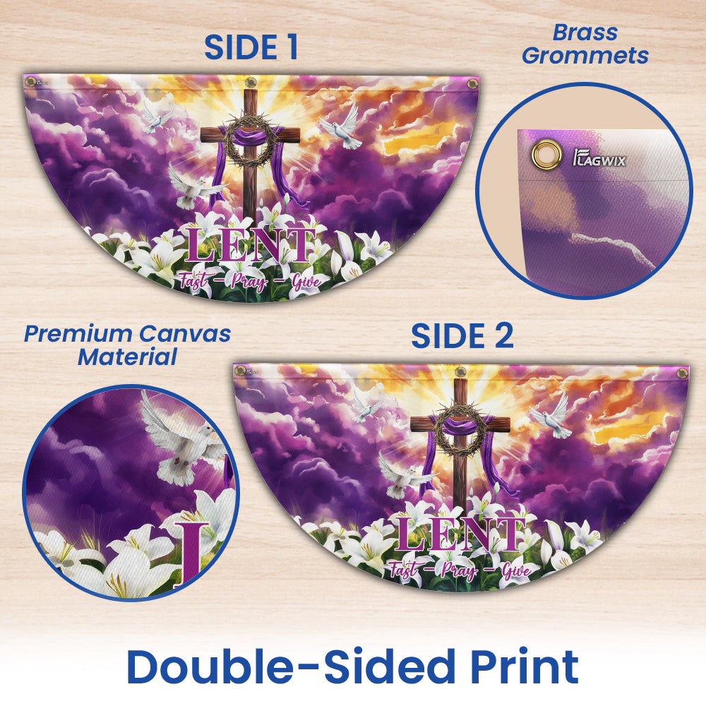 The Season Of Lent Easter Christian Cross Non-Pleated Fan Flag