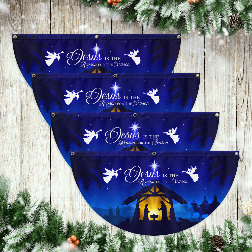 Jesus Is the Reason for the Season Fan Flag - Non-Pleated Christmas Décor - 3-Day Shipping