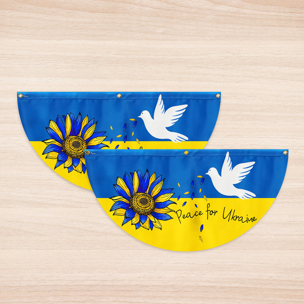 Peace For Ukraine Non-Pleated Fan Flag