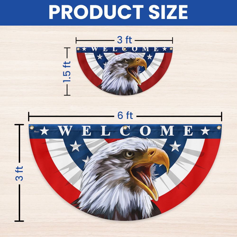 Flagwix American Flag - Patriotic Eagle Welcome American Non-Pleated Fan Flag