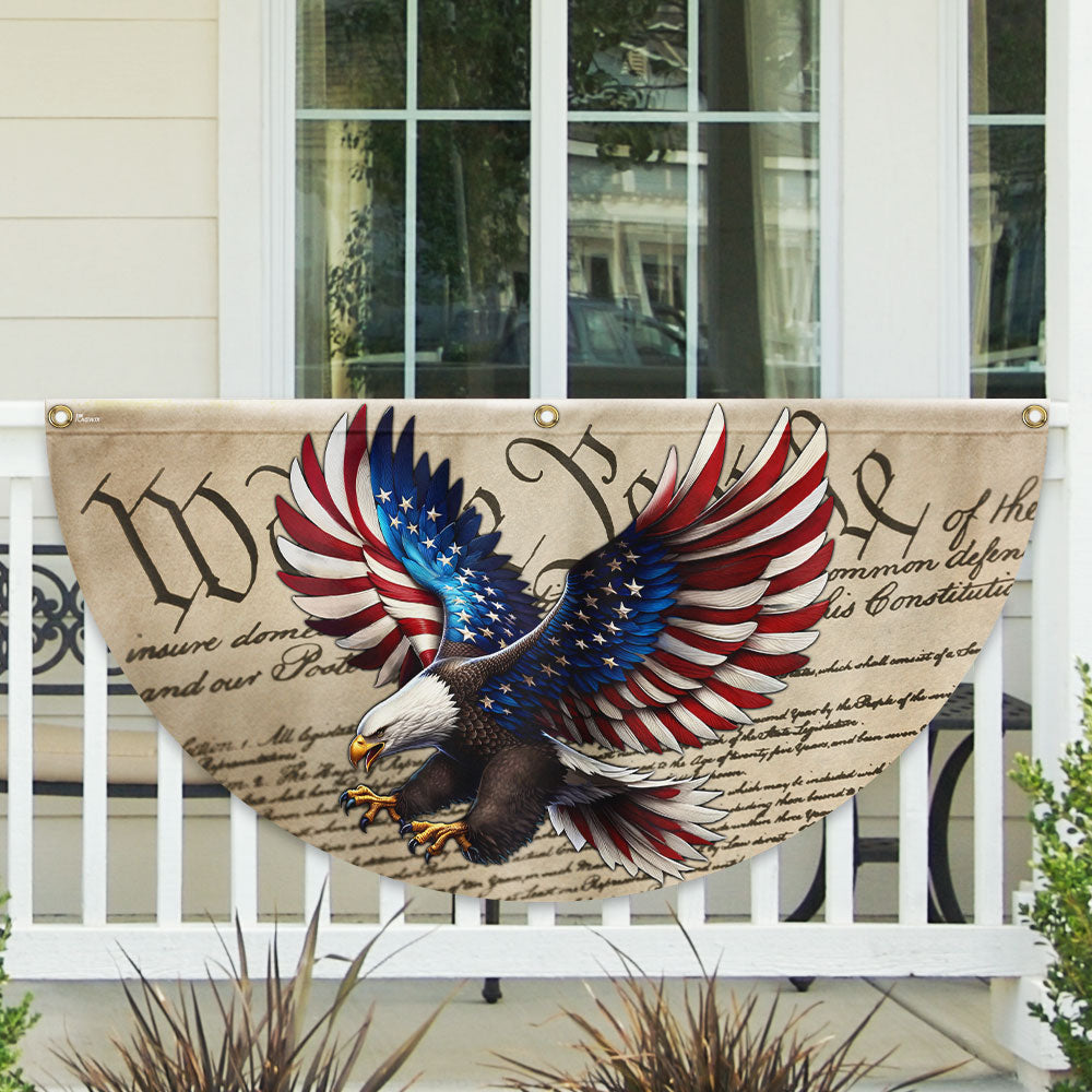 American Flag - Patriotic Eagle We The People American Non-Pleated Fan Flag