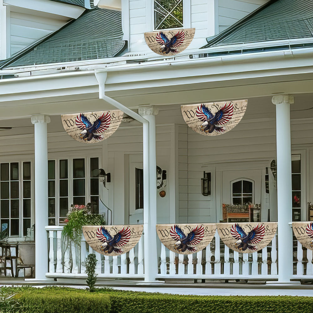 Flagwix American Flag - Patriotic Eagle We The People American Non-Pleated Fan Flag