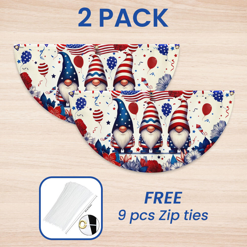 Flagwix American Flag - 4th of july Gnome Fan Flag – Patriotic Bunting for Porch & Garden