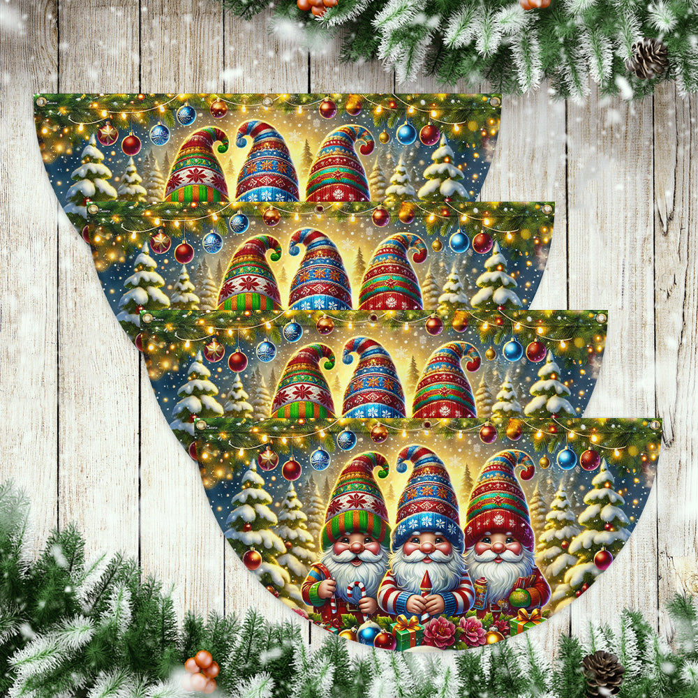 Christmas Gnomes Holidays Winter Non-Pleated Fan Flag
