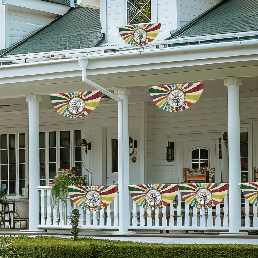 Hippie Every Little Thing Is Gonna Be Alright Non-Pleated Fan Flag