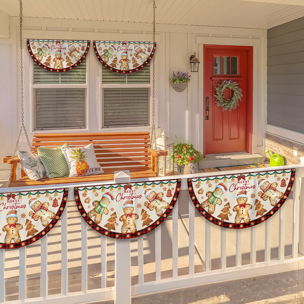 Gingerbread Christmas Non-Pleated Fan Flag