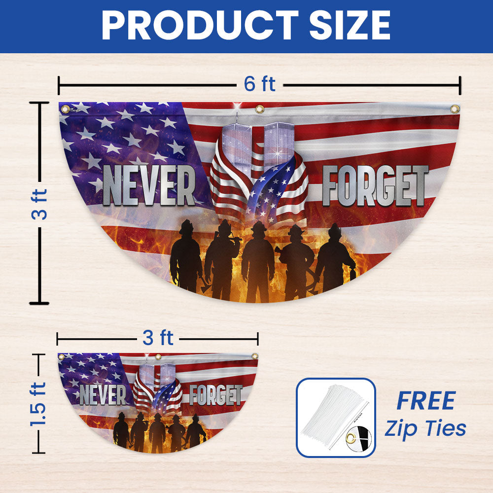 Patriot Day September 11th Never Forget Twin Tower Memorial Non-Pleated Fan Flag