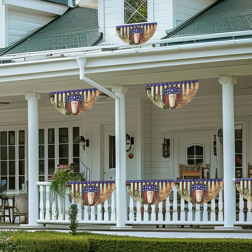 Flagwix American Flag - 1776 We The People Patriotic Non-Pleated Fan Flag