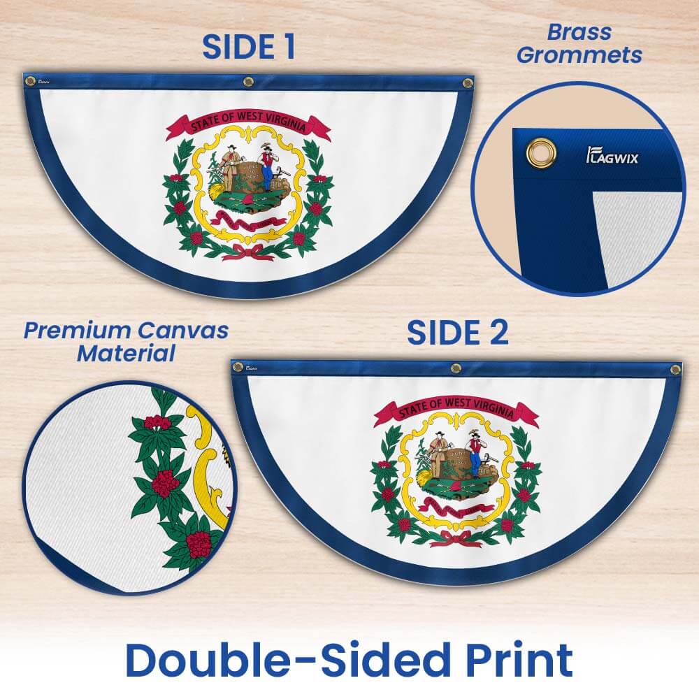 West Virginia Non-Pleated Fan Flag