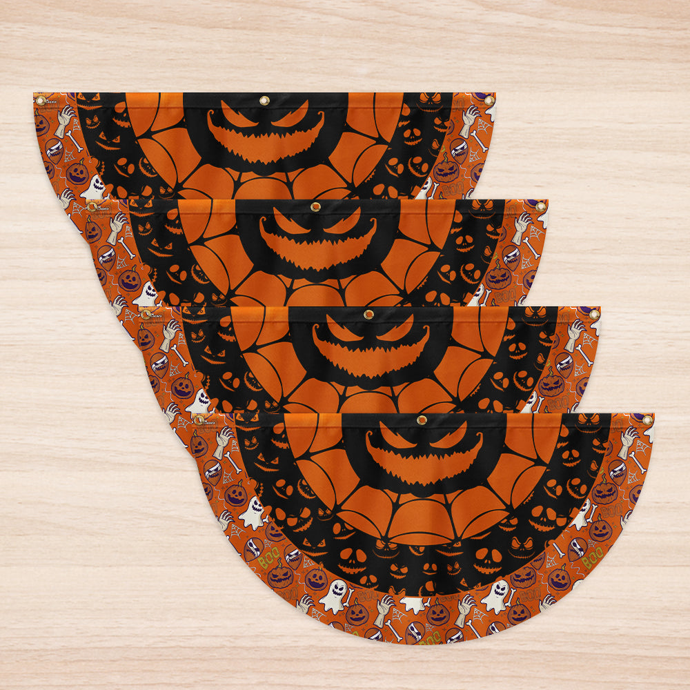 Halloween Non-Pleated Fan Flag