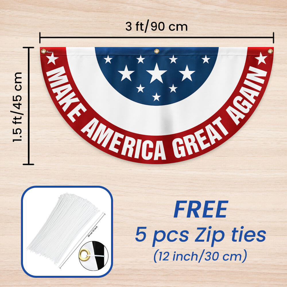 Make America Great Again Trump Patriotic Non-Pleated Fan Flag