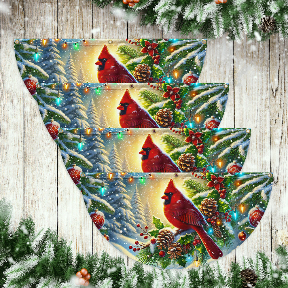 Cardinal Winter Christmas Non-Pleated Fan Flag