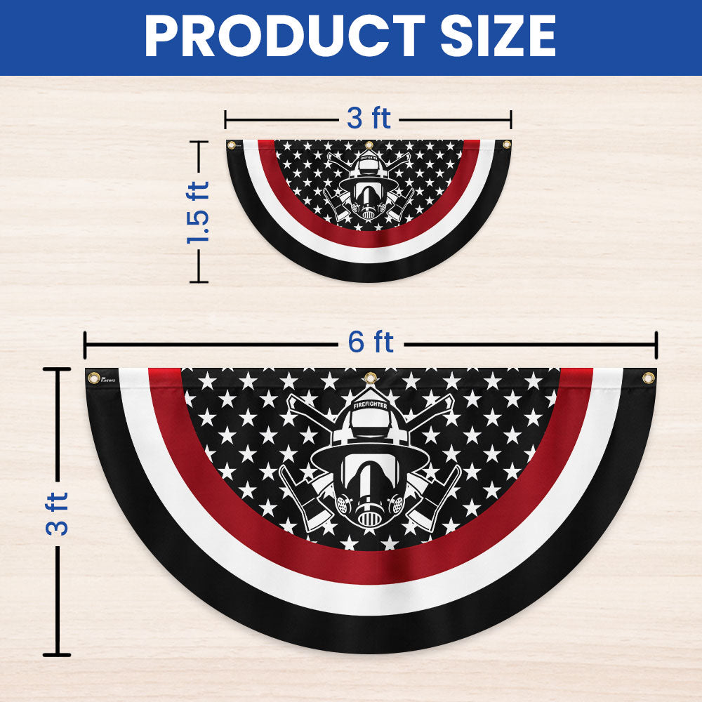 Firefighter Fireman Thin Red Line Non-Pleated Fan Flag