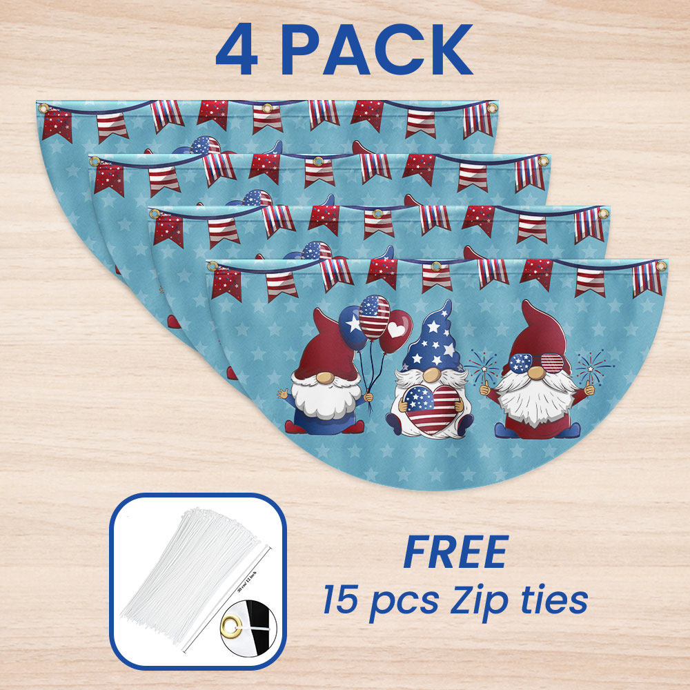 Flagwix American Flag - Patriotic Gnome 4th Of july Non-Pleated Fan Flag